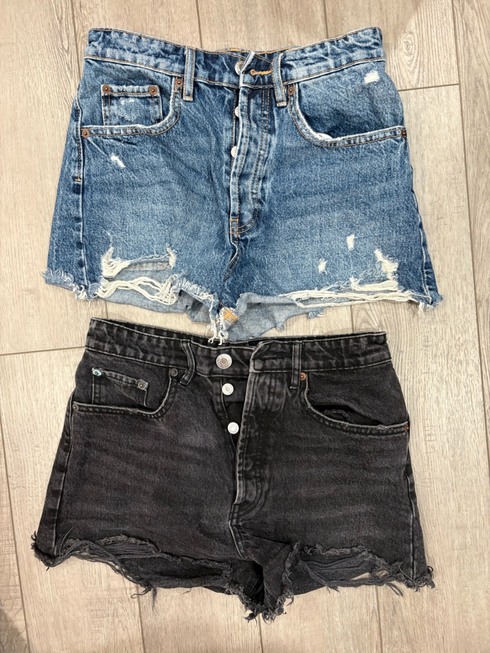 Zara Distressed Denim Shorts